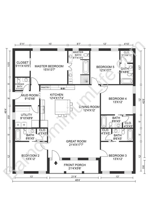 5 bedroom metal house plans|5 bedroom barndominium plans.